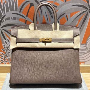 エルメス バーキン25 エトゥープ トゴ ゴールド金具 K刻印