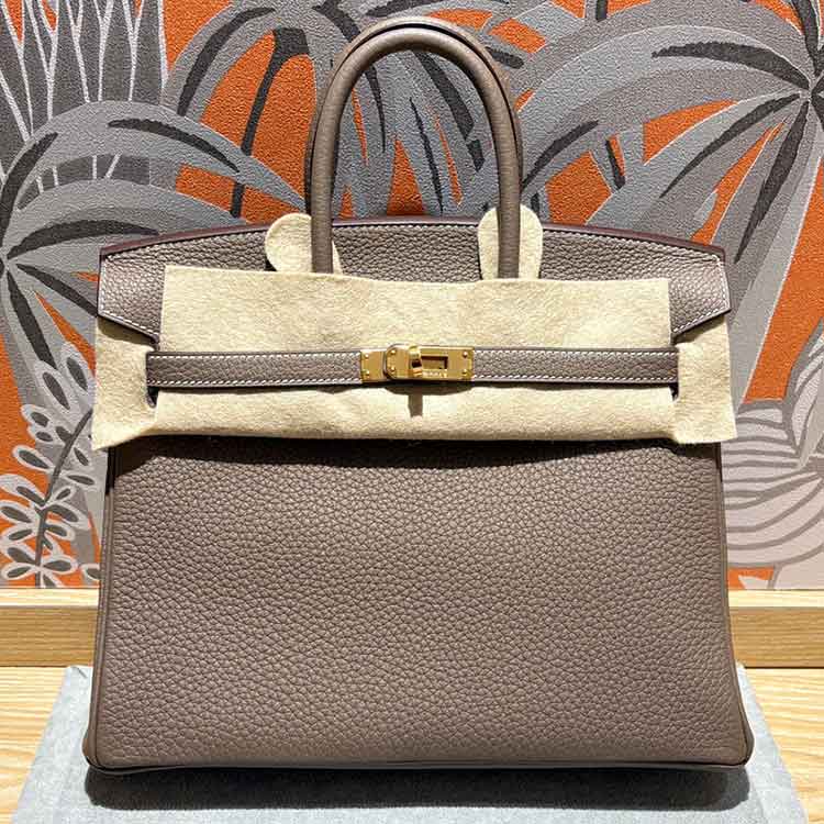 エルメス バーキン25 エトゥープ トゴ ゴールド金具 K刻印