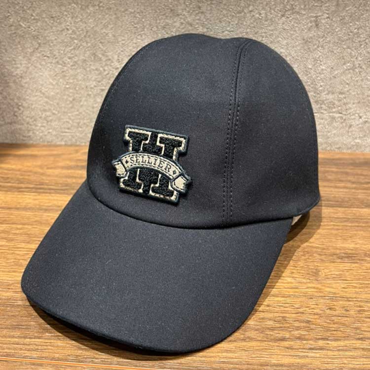 エルメス デイヴィス・Hセリエ キャップ57 黒 コットン100% H232030N