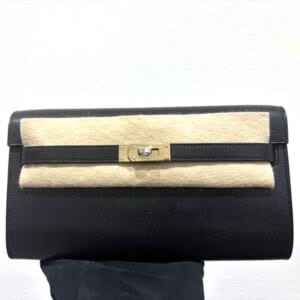 エルメス ケリーウォレットロング トゥーゴー 黒 シェブルシャムキラ シャンパンゴールド金具 K刻印