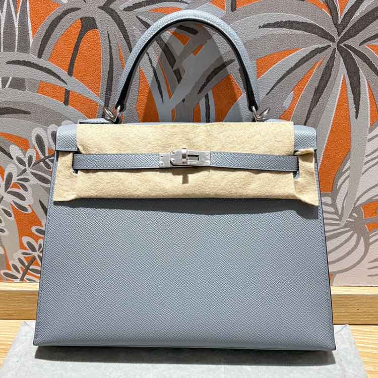 エルメス ケリー25 セリエ(外縫い) グリパンタン エプソン シルバー金具 K刻印