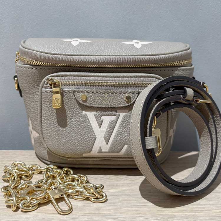 ルイ・ヴィトン モノグラム・アンプラント ミニ・バムバッグ トゥルトレール/クレーム ゴールド金具 M83219