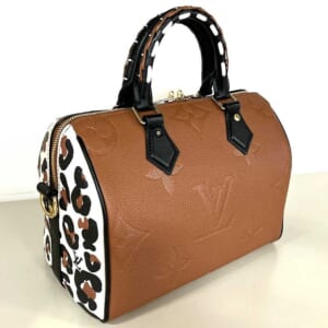 ルイ・ヴィトン モノグラム・アンプラント スピーディ・バンドリエール25 ブラウン/ベージュ レザー ゴールド金具 M45840