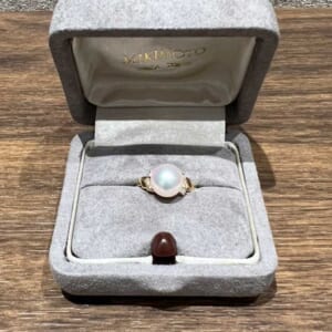 ミキモト パール/ダイヤ デザイン リング K18イエローゴールド