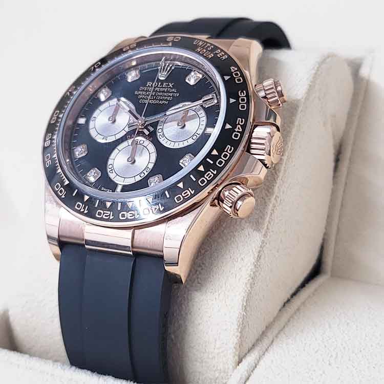 ロレックス コスモグラフ デイトナ 8Pダイヤモンド 40mm ブラック/サンダスト K18ピンクゴールド オイスターフレックス 126515LNG