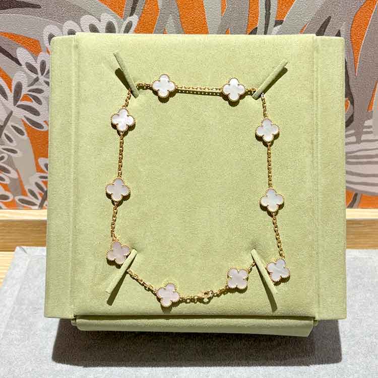 ヴァン クリーフ&アーペル ヴィンテージ アルハンブラ ネックレス 10モチーフ K18イエローゴールド マザーオブパール VCARA42800