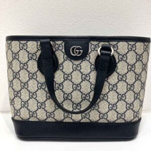 グッチ オフィディア ダブルG スモール トートバッグ ネイビー/ベージュ