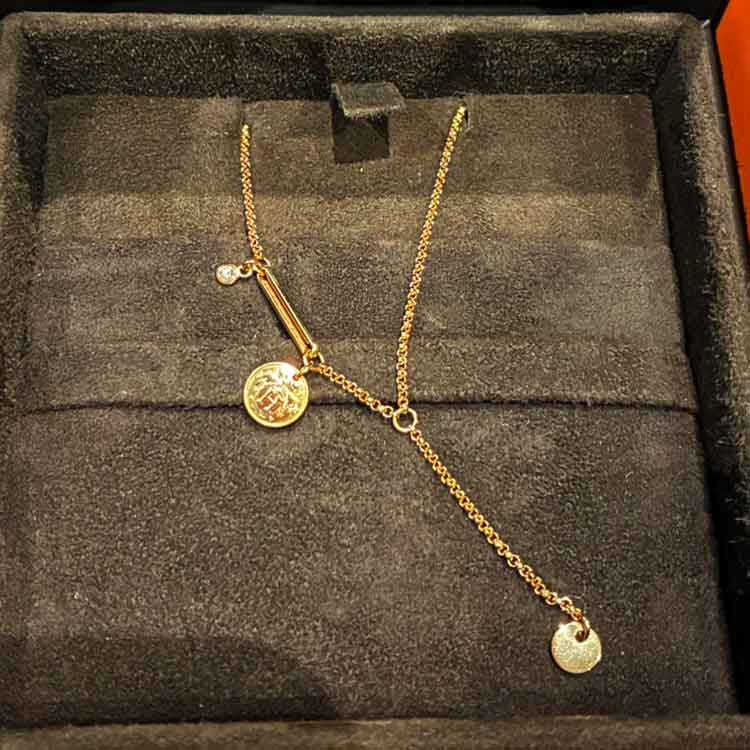 エルメス エクスリブリスTPM ネックレス K18ピンクゴールド