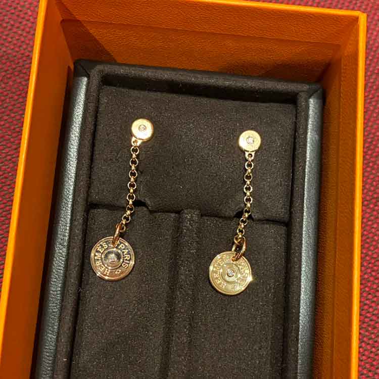 エルメス ガンバード ピアス K18ピンクゴールド