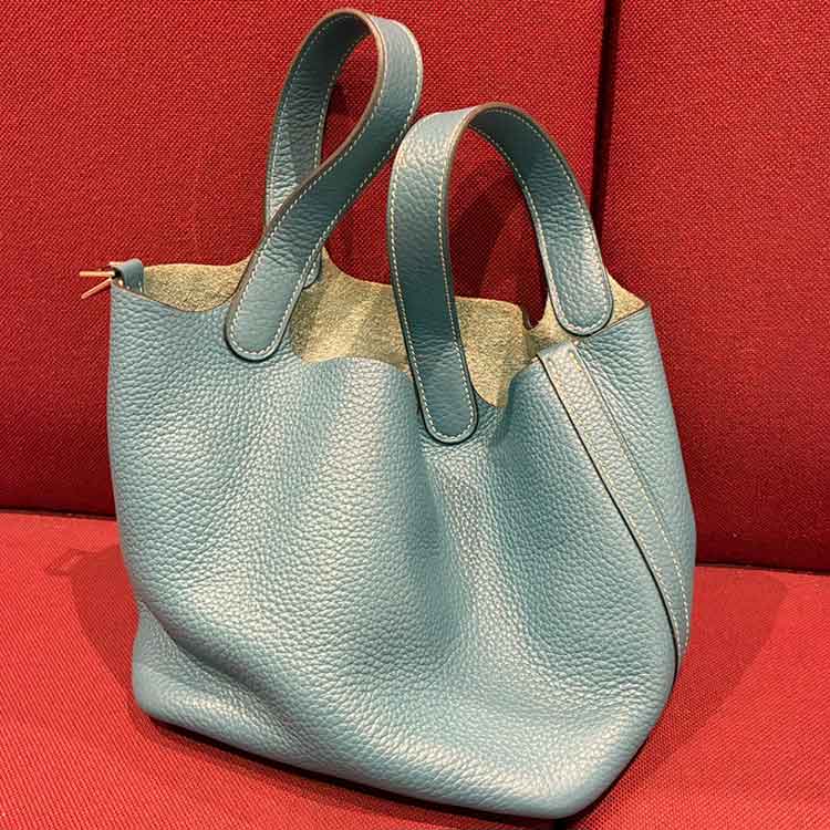 エルメス ピコタンロックPM ブルージーン トリヨンクレマンス シルバー金具 □O刻印