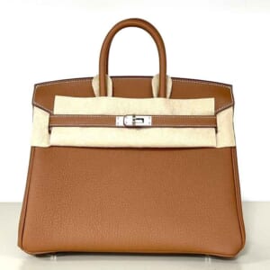 エルメス バーキン25 ゴールド トゴ シルバー金具 K刻印