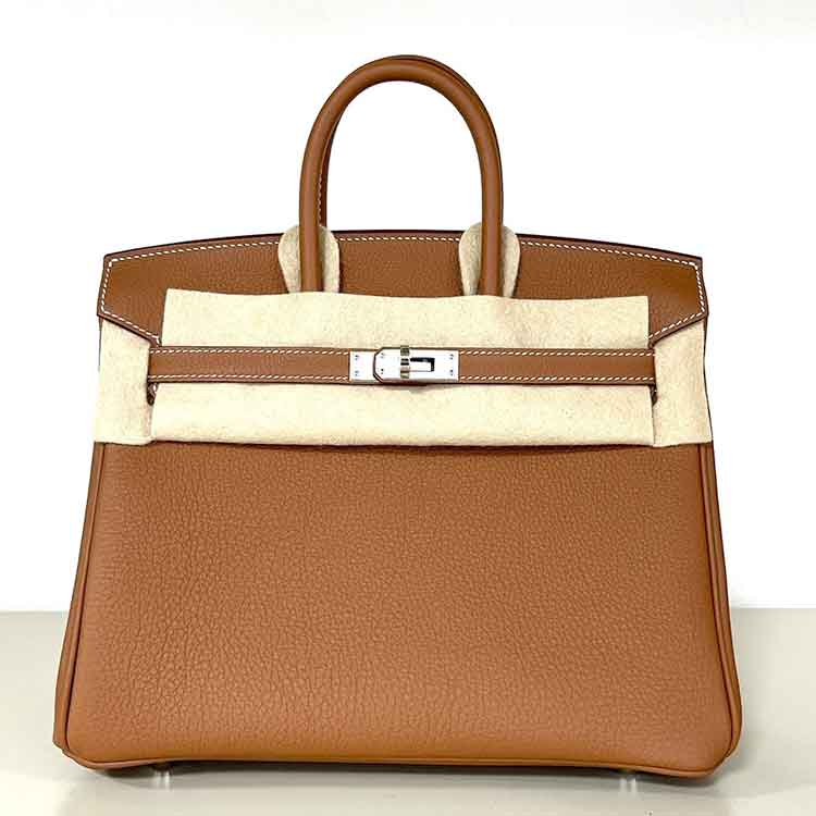 エルメス バーキン25 ゴールド トゴ シルバー金具 K刻印