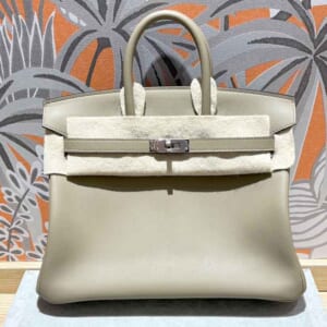 エルメス バーキン25 ヴェルソ ベージュマルファ/グリペール スイフト シルバー金具W刻印