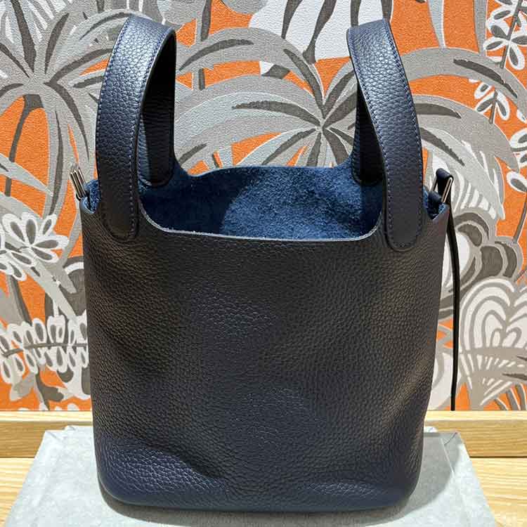 エルメス ピコタンロックPM ブルーニュイ トリヨンクレマンス シルバー金具 K刻印