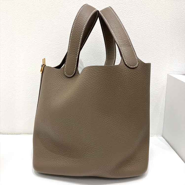 エルメス ピコタンロックPM エトゥープ トリヨンクレマンス ゴールド金具 W刻印