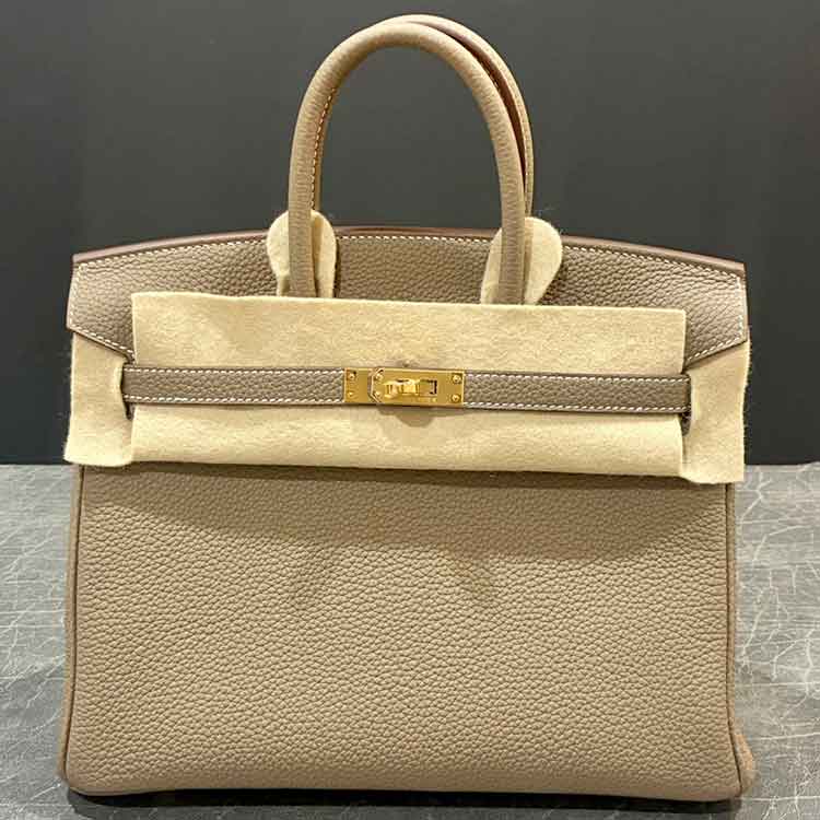 エルメス バーキン25 エトゥープ トゴ ゴールド金具 K刻印