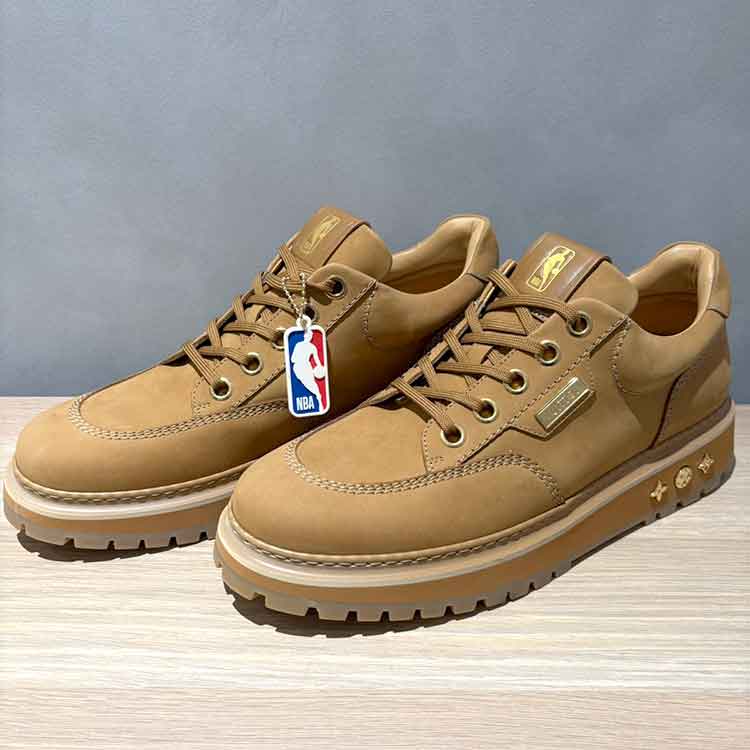 ルイ・ヴィトン LVxNBA アベスライン コラボスニーカー 10 キャメル ヌバック ゴールド金具 BM0280