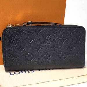 ルイ・ヴィトン モノグラム・アンプラント ジッピーウォレット ノワール ゴールド金具 M61864