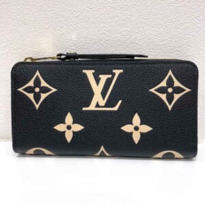 ルイ・ヴィトン モノグラム・アンプラント ジッピー・ウォレット ブラックベージュ ゴールド金具 M80481