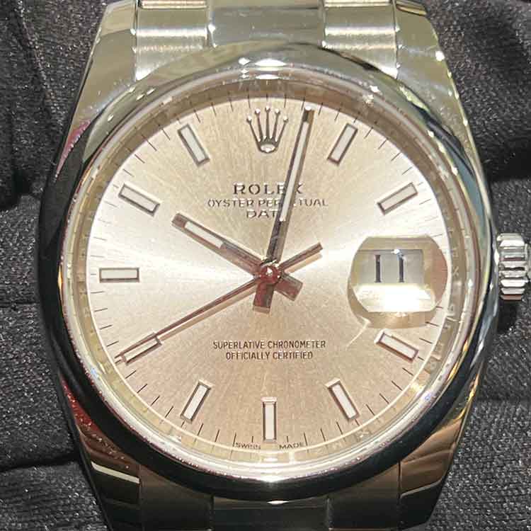 ロレックス オイスター パーペチュアル 34mm シルバー文字盤 SS 115200