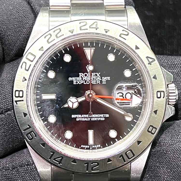 ロレックス エクスプローラー2 40mm ブラック文字盤 SS 16570