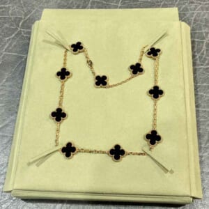 ヴァン クリーフ&アーペル ヴィンテージ アルハンブラ ネックレス 10モチーフ K18イエローゴールド オニキス VCARA42700