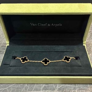 ヴァン クリーフ&アーペル ヴィンテージ アルハンブラ ブレスレット 5モチーフ K18イエローゴールド オニキス VCARA41300