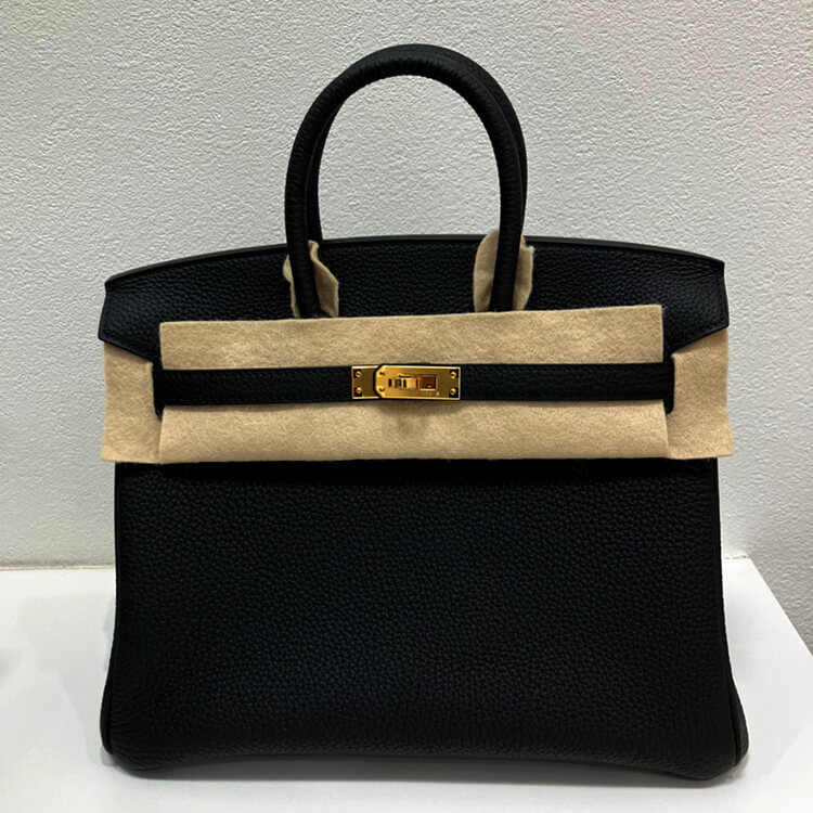 エルメス バーキン25 黒 トゴ ゴールド金具 B刻印