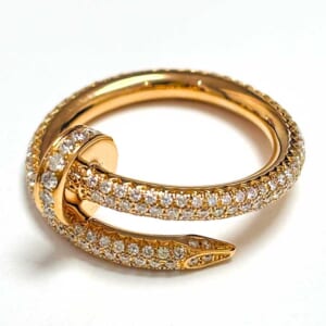 カルティエ ジュスト アン クル リング パヴェダイヤ クラシックモデル K18イエローゴールド