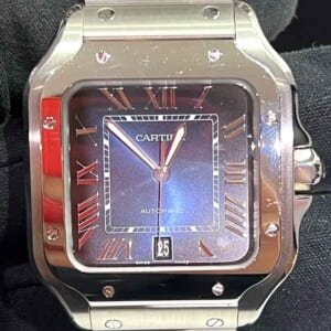 カルティエ サントス ドゥ カルティエLM ブルー文字盤 SS WSSA0030