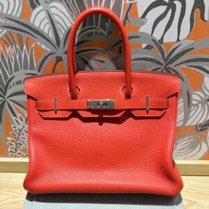 エルメス バーキン30 ルージュピヴォワンヌ トリヨンクレマンス シルバー金具 R刻印