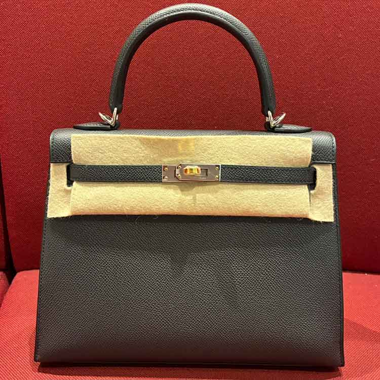 エルメス ケリー25 セリエ(外縫い) プロン エプソン エレクトラム金具 K刻印