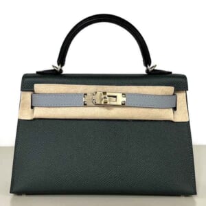 エルメス ミニケリー2 ヴェールマングローブ/グリパンタン/黒 エプソン シャンパンゴールドゴールド金具 K刻印