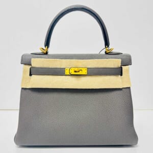 エルメス ケリー25 エタン トゴ ゴールド金具 B刻印