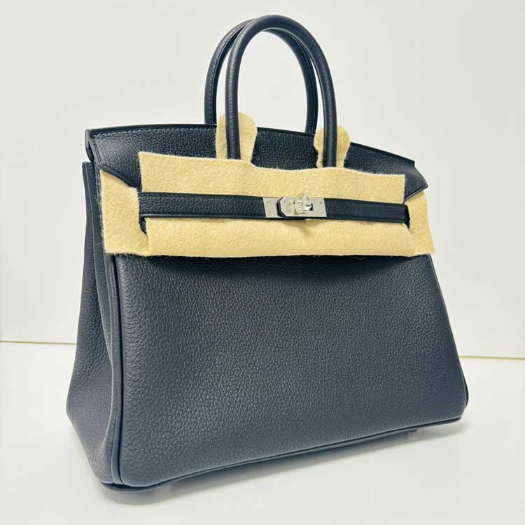 エルメス バーキン25 黒 トゴ シルバー金具 K刻印