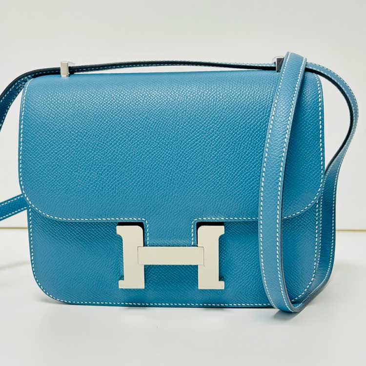 エルメス コンスタンス3 ミロワール ミニ ニューブルージーン エプソン シルバー金具 K刻印