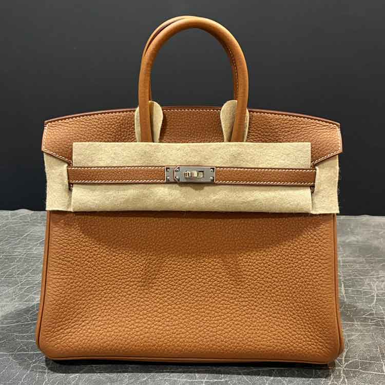 エルメス バーキン25 ゴールド トゴ シルバー金具 K刻印