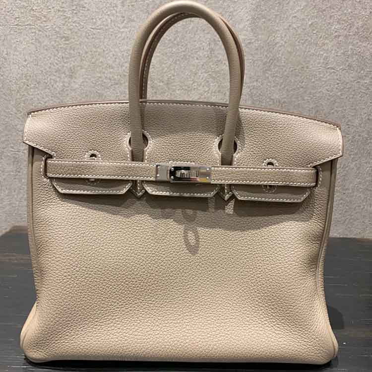 エルメス バーキン25 エトゥープ トゴ シルバー金具 B刻印