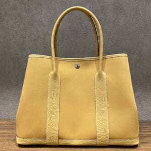 エルメス ガーデンパーティPM ナチュラルサブレ トワルオフィシエ/ネゴンダ シルバー金具 K刻印