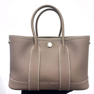 エルメス ネオ・ガーデン23 エトゥープ トゴ シルバー金具 K刻印