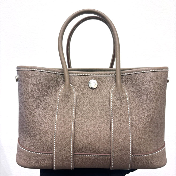 エルメス ネオ・ガーデン23 エトゥープ トゴ シルバー金具 K刻印