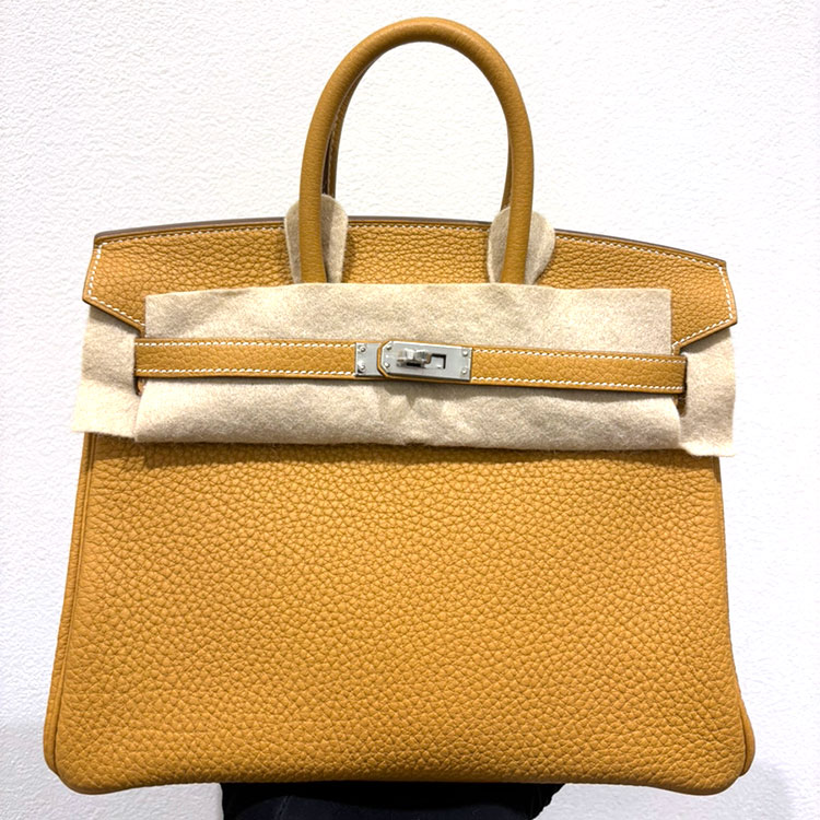 エルメス バーキン25 ナチュラルサブレ トゴ シルバー金具 W刻印