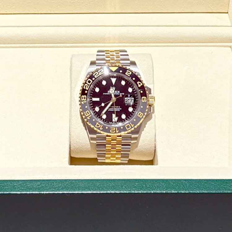 ロレックス GMTマスター2 40mm ブラック SS/K18イエローゴールド