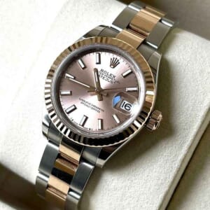 ロレックス レディデイトジャスト 28mm ロゼバー SS/K18ピンクゴールド オイスター 279171