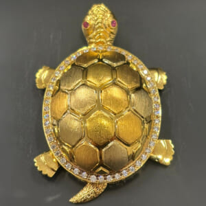 18金 ネックレストップ 亀モチーフ