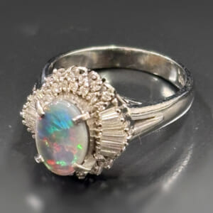 プラチナ リング Pt900 ダイヤモンド オパール