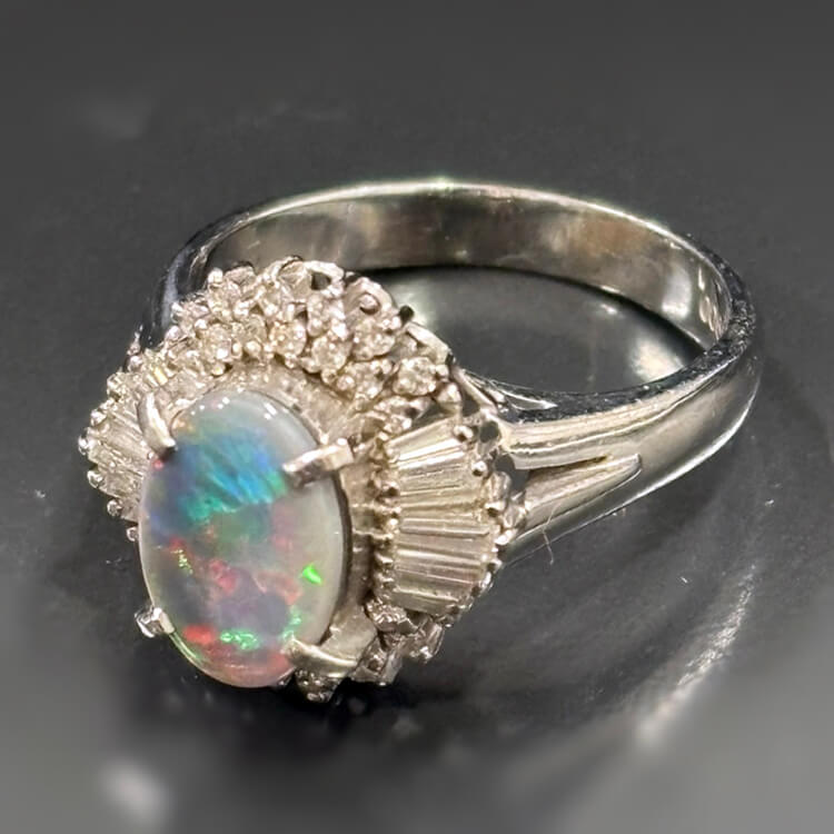 プラチナ リング Pt900 ダイヤモンド オパール