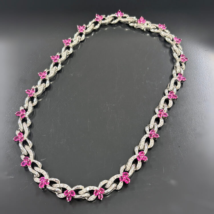 ルビー/ダイヤモンド デザインネックレス