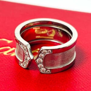 カルティエ 2C メレダイヤ リング 57 K18ホワイトゴールド