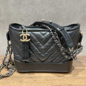 シャネル ガブリエル ドゥ シャネル 黒 エイジドカーフレザー アンティークゴールド金具/アンティークシルバー金具/ゴールド金具/シルバー金具 A91810